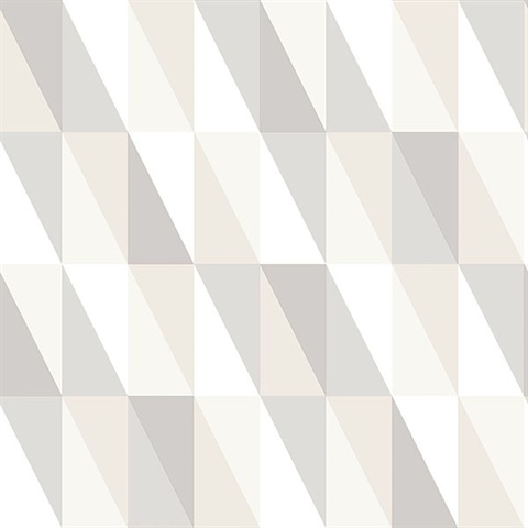 Inez Neutral Geometric Wallpaper