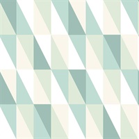 Inez Teal Geometric Wallpaper