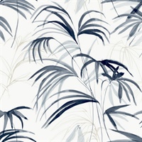 Inky Blue Palms Wallpaper