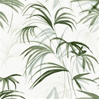 Inky Green Palms Wallpaper