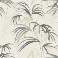 Inky Warm Neutral Palms Wallpaper