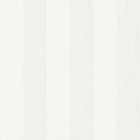 Intrepid White Faux Grasscloth Stripe Wallpaper