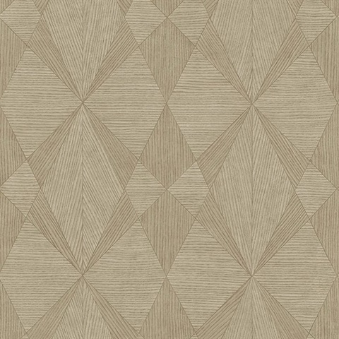 Brown Geometric Wood Wallpaper