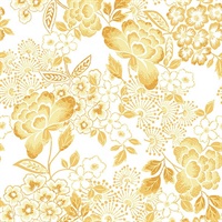 Irina Yellow Floral Blooms Wallpaper