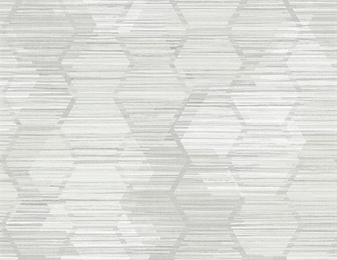 Jabari Light Grey Geometric Faux Grasscloth Wallpaper