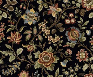 Jacobean Floral Trail Ebony Peel & Stick Wallpaper