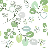 Jonah Light Green Leaf Trail Wallpaper