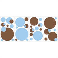 Just Dots Blue/Brown Peel & Stick Wall Decals