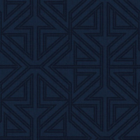 Kachel Indigo Geometric Wallpaper