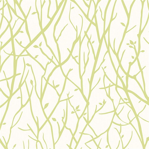 Kaden Lime Branches Wallpaper