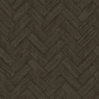 Kaliko Charcoal Wood Herringbone Wallpaper