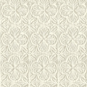 Karachi Light Blue Wooden Damask Wallpaper