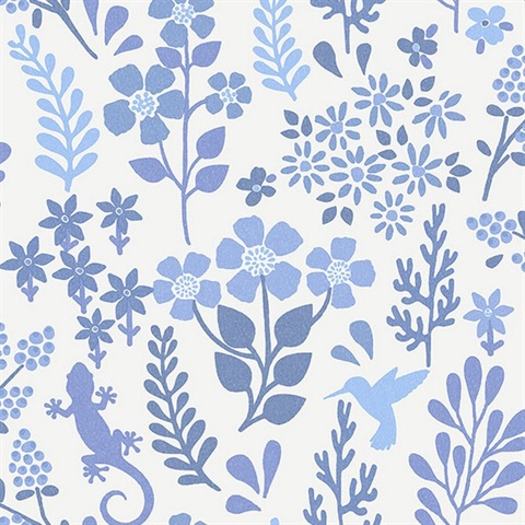 Karina Blue Meadow Wallpaper