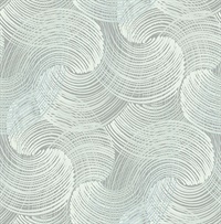 Karson Teal Swirling Geometric Wallpaper