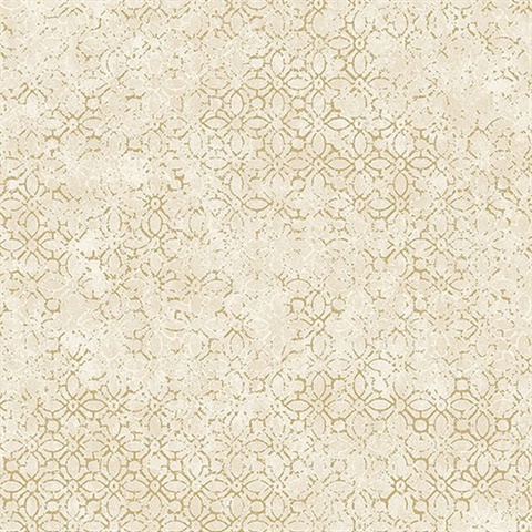 Khauta Champagne Floral Geometric Wallpaper