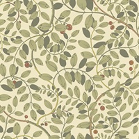 Kirke Green Leafy Vines Wallpaper