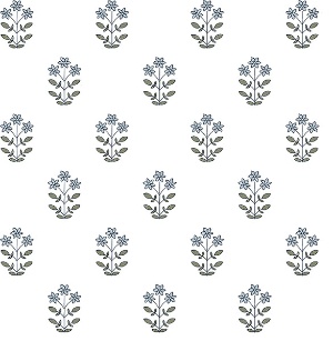 Kit Blue Heather Floral Wallpaper