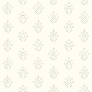 Kova Blue Floral Crest Wallpaper