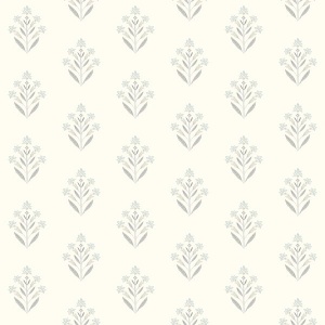 Kova Blue Floral Crest Wallpaper