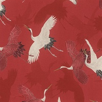 Kusama Red Crane Wallpaper
