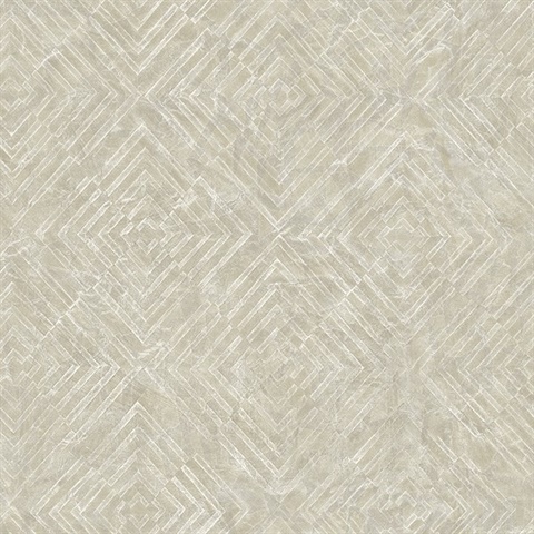 Labyrinth Platinum Geometric Wallpaper