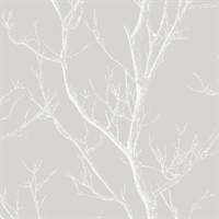 Laelia Light Grey Silhouette Tree Wallpaper