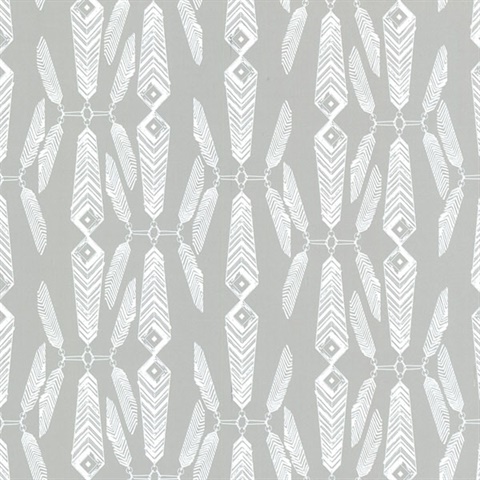 Lainey Grey Feather Wallpaper
