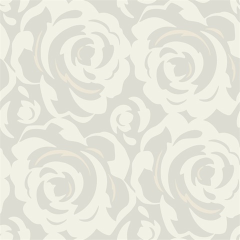 Lavish Wallpaper - White on Pearl