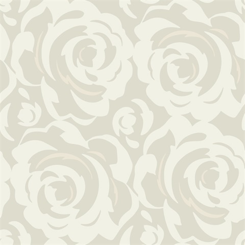 Lavish Wallpaper - White on Grey