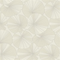 Layered Cream Lily Pads Wallpaper