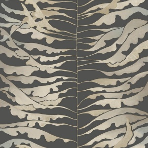 Leaf Column Taupe Wallpaper