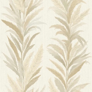 Leaf Flourish Beige Wallpaper