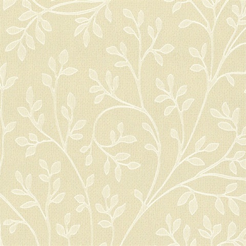 Leaf Vine Wallpaper - Almond