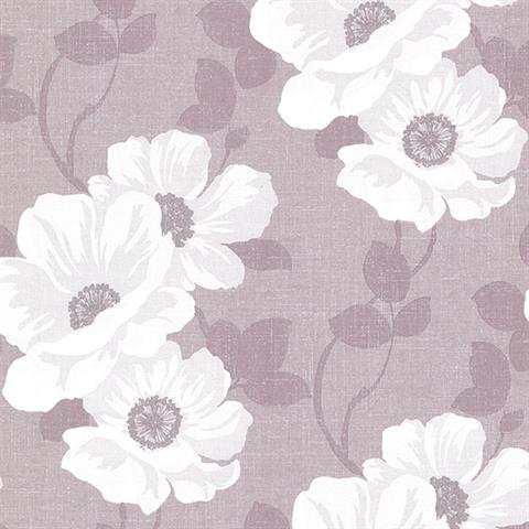 Leala Lavender Modern Floral Wallpaper