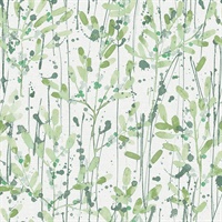 Leandra Green Floral Trail Wallpaper
