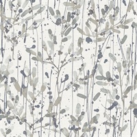 Leandra Grey Floral Trail Wallpaper