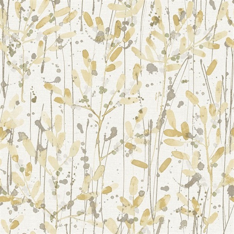Leandra Yellow Floral Trail Wallpaper