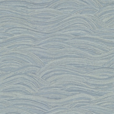 Leith Blue Zen Waves Wallpaper