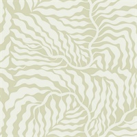 Light Green & White Fern Fronds Wallpaper