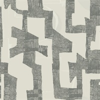 Linen & Charcoal Modern Tribal Wallpaper