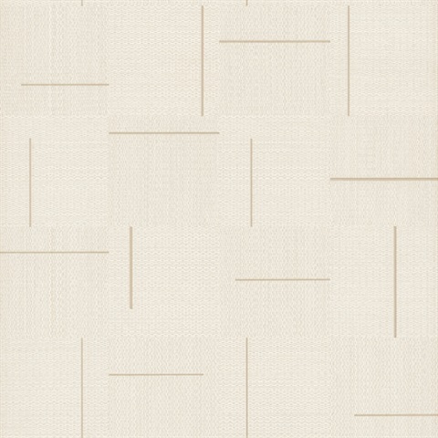 Linen Geo Block Weave Wallpaper