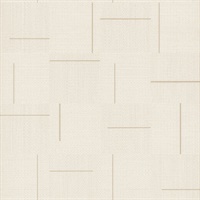 Linen Geo Block Weave Wallpaper