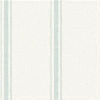 Linette Seafoam Fabric Stripe Wallpaper