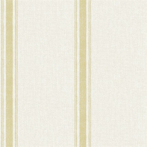 Linette Wheat Fabric Stripe Wallpaper