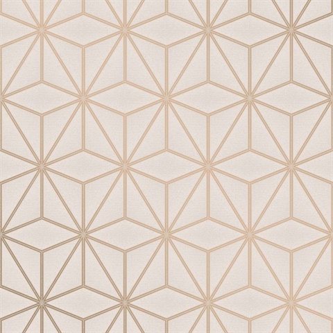 Augustin Rose Gold Geometric Wallpaper