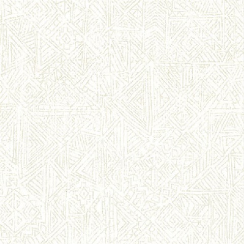 Longmont White Global Geometric Wallpaper