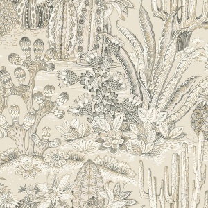 Lotus Land Cacti Baked Clay Wallpaper