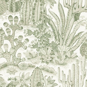 Lotus Land Cacti Baked Clay Wallpaper