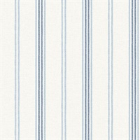 Lovage Blue Linen Stripe Wallpaper