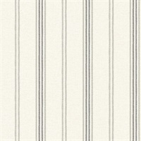 Lovage Charcoal Linen Stripe Wallpaper